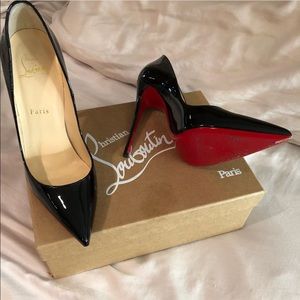 Black patent leather louboutins in style so kate